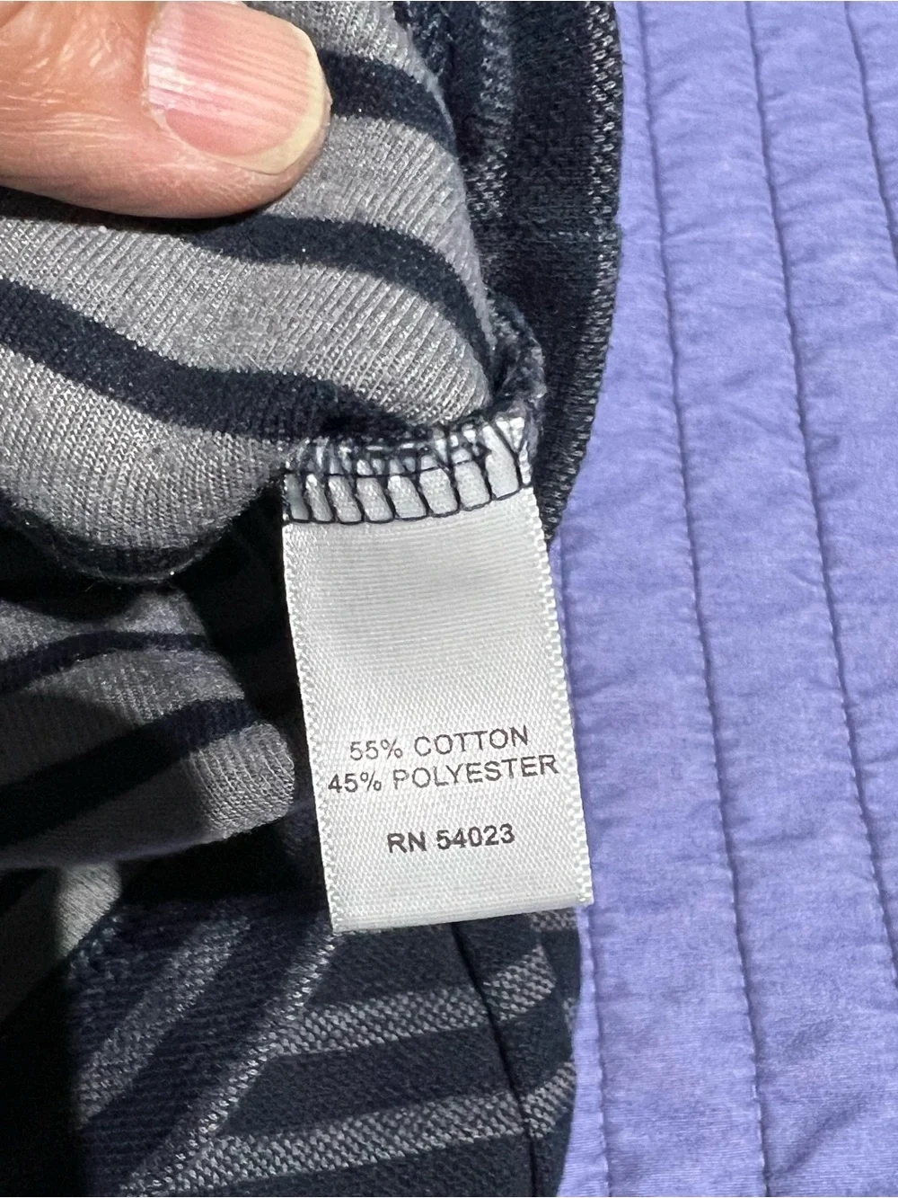 Banana Republic Navy and Gray Striped Henley Long-Sleeve Shirt XL